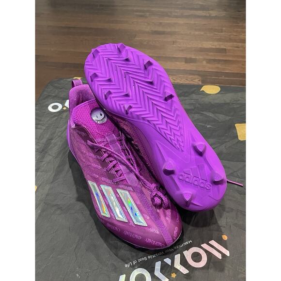 New Men’s Sz 13 Adidas Adizero Football Cleats Sonic Fuchsia Pink RARE GX7899 - Picture 4 of 7